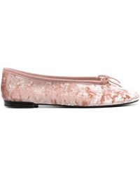 Repetto - Crushed Velvet Ballerina Shoes - Lyst