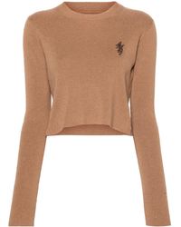 Amiri - Logo-Embroidery Cropped Jumper - Lyst