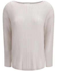 Allude - Boatneck Ribbed Knitwear - Lyst