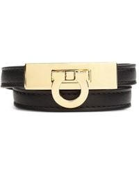 Ferragamo - Bracciale Gancini Con Doppio Dettaglio Attorcigliato - Lyst
