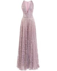 Saiid Kobeisy - Brocade V-Neck Maxi Dress - Lyst