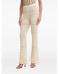 Patrizia Pepe - Logo-Pointelle Knit Flared Trousers - Lyst