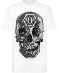 Philipp Plein - T-Shirt Met Doodskopprint - Lyst