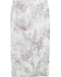 Max Mara - Illustrative-Print Pencil Midi Skirt - Lyst