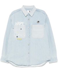 Aape By A Bathing Ape - Overhemd Met Lange Mouwen En Logo - Lyst