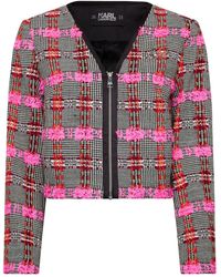 Karl Lagerfeld - Tweed Cropped Jacket - Lyst