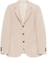 Eleventy - Cable-Knit Single-Breasted Blazer - Lyst