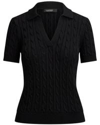 Ralph Lauren - Cable-Knit Short-Sleeve Sweater - Lyst