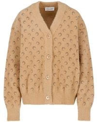 Marine Serre - Fluffy Moon Jacquard Knit Long Sleeves Cardigan - Lyst
