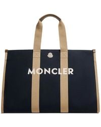Moncler - Logo-Detail Canvas Tote Bag - Lyst