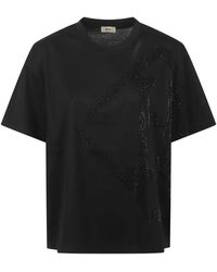 Herno - Rhinestone-Embellished Logo T-Shirt - Lyst