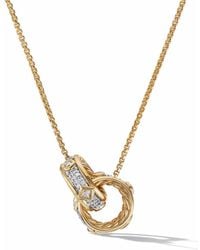David Yurman - 18Kt Modern Renaissance Diamond Pendant Necklace (16.4Mm) - Lyst