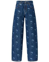 Pinko - Jeans With All-Over Love Birds Logo - Lyst