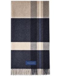 Piquadro - Check-Pattern Fringed Scarf - Lyst