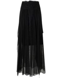 Alberta Ferretti - Lace-Trim Pleated Midi Skirt - Lyst