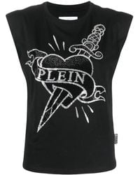 Philipp Plein - Crystal-Embellished Logo Tank Top - Lyst