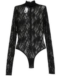 ANDAMANE - Ziggy Lace-Patterned High-Neck Bodysuit - Lyst