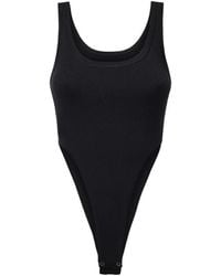 Pinko - Ribbed-Knit Love Birds Bodysuit - Lyst