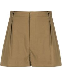 Sportmax - High-waist Pleated Shorts - Lyst