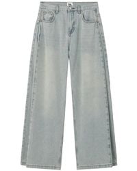 B+ AB - Faded-Effect Wide-Leg Denim Jeans - Lyst