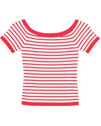 Maje - Top A Rayas Con Cuello Barco - Lyst