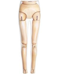 Jean Paul Gaultier - Jersey-Lycra Leggings Printed Wooden Body - Lyst