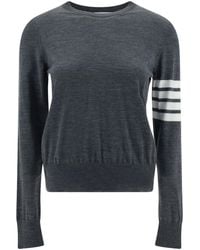 Thom Browne - Merino Wool 4-Bar Relaxed Fit Pullover - Lyst
