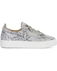 Giuseppe Zanotti - Gail Python-Print Leather Sneakers - Lyst