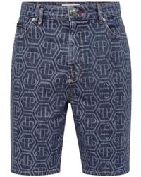 Philipp Plein - Denim Formentera Shorts Monogram Basic - Lyst