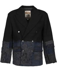 Dear BORO - Double-Breasted Patchwork Blazer - Lyst