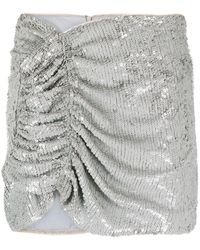 The Mannei - Ruched-detail Sequined Miniskirt - Lyst