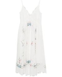 DREAM CATCHER - Embroidered Eyelet-Detail Midi Dress - Lyst