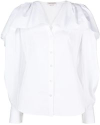 McQueen - Ruffled Cotton Shirt - Lyst