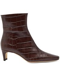 STAUD - Wally Croc-Effect Ankle Boots - Lyst