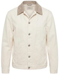 Brunello Cucinelli - Contrast-collar Button-up Jacket - Lyst