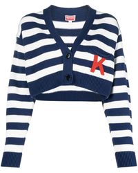 KENZO - Gestreifter Cropped-Cardigan - Lyst