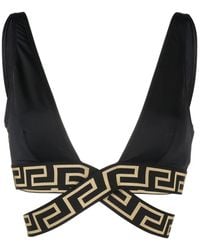 Versace - グレカ ボーダー ビキニトップ - Lyst