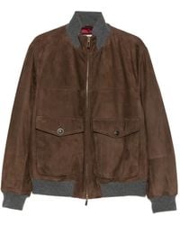 Brunello Cucinelli - Suede Bomber Jacket With Thermore Padding - Lyst