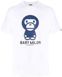 A Bathing Ape - Baby Milo-print Cotton T-shirt - Lyst