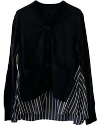 Sacai - Cárdigan con panel a rayas - Lyst