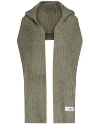 MM6 by Maison Margiela - Hooded Ribbed-Knit Scarf - Lyst