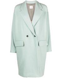 Alysi - Double-breasted Buttoned Wool Coat - Lyst