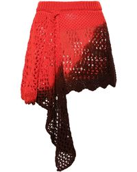 The Attico - Crochet Asymmetric Mini Skirt - Lyst