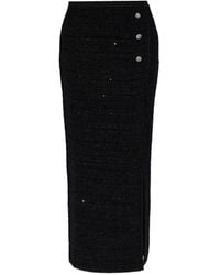 Alessandra Rich - Sequin-Embellished Knitted Midi Skirt - Lyst