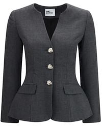 Self-Portrait - Wool Collarless Jacket - Lyst