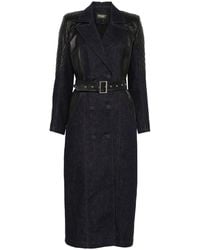 MITILIANE COUTURE - Leather-Inserts Trench Cot - Lyst