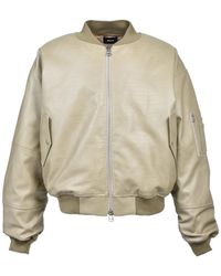 BREATH - Crocodile-Effect Bomber Jacket - Lyst