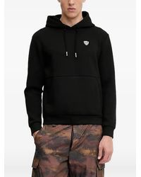 EA7 - Logo-Patch Hoodie - Lyst