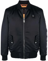 Philipp Plein - Logo-Print Bomber Jacket - Lyst