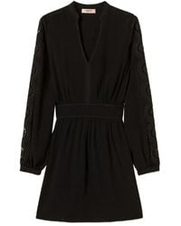 Twinset - Vestido bordado con cuello en v - Lyst